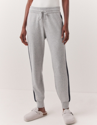 Side Stripe Cuffed Joggers with Cashmere