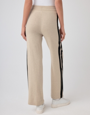 Side Stripe Cuffed Joggers with Cashmere