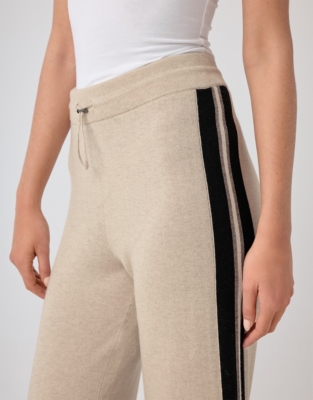 Side Stripe Cuffed Joggers with Cashmere