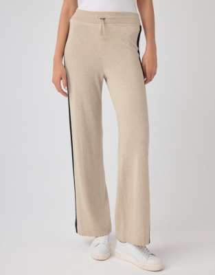 Side Stripe Cuffed Joggers with Cashmere