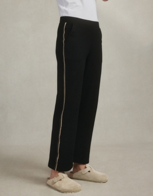 Side Stripe Double Jersey Straight Leg Pants | All Clothing Sale