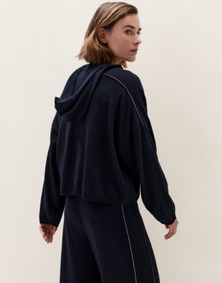 Side Stripe Hoodie with Cashmere