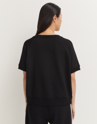 Side Stripe Short Sleeve Sweatshirt