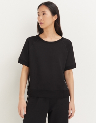 Side Stripe Short Sleeve Sweatshirt