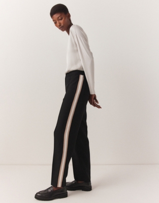 Black pants with stripe cheap on side