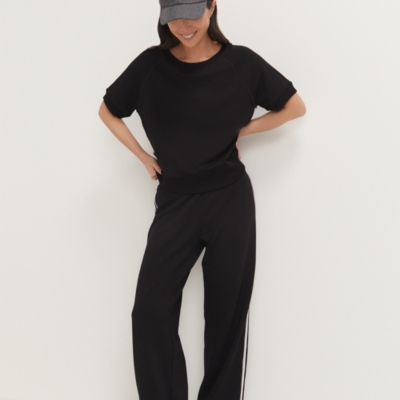 Side Stripe Wide Leg Trousers