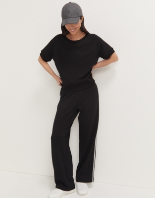 Side Stripe Wide Leg Trousers
