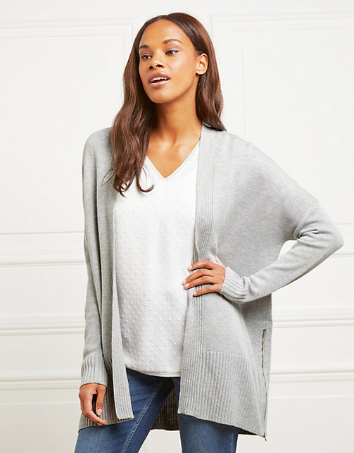 Side Zip Cardigan with Wool | Clothing Sale | The White Company UK