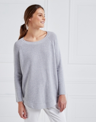 Side Zip Curve Hem Jumper | Clothing Sale | The White Company UK