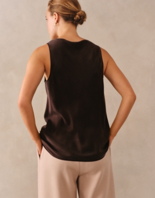 Silk Bias Layering Cami - Dark Chocolate
