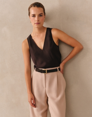 Silk Bias Layering Cami - Dark Chocolate