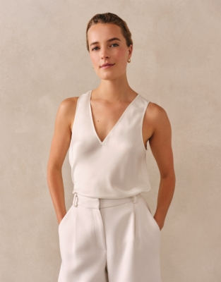 Silk Bias Layering Cami - Ivory