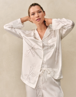 Silk Classic Piped Floral Pyjama Set