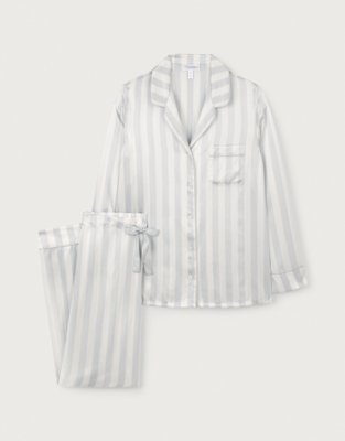 Silk Classic Striped Pyjama Set | Nightwear & Robes Sale | The White ...