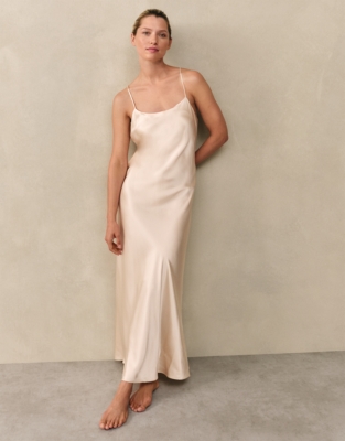 Silk Cross Back Maxi Nightie