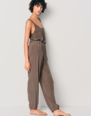 Silk Cuffed Jogger - Dark Truffle