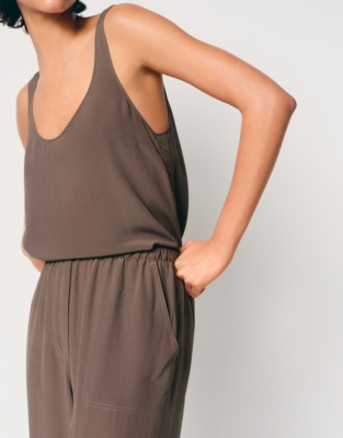 Silk Cuffed Jogger - Dark Truffle