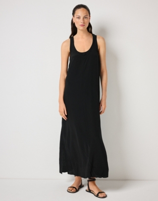 Silk Double Layer Detail Dress
