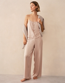 Silk Embroidered Cami Pyjama Set