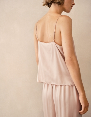 Silk Embroidered Cami Pyjama Set