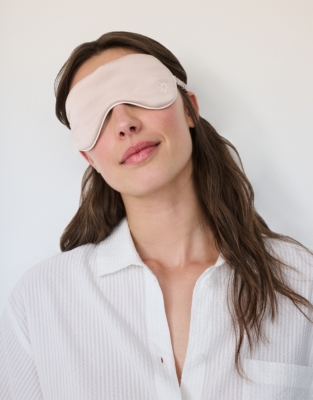 Silk Heart Embroidered Eye Mask