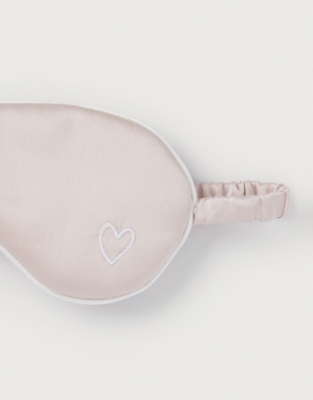 Silk Heart Embroidered Eye Mask
