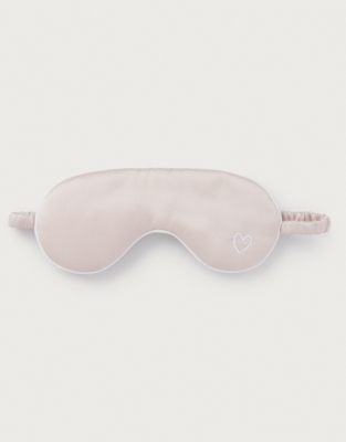 Silk Heart Embroidered Eye Mask