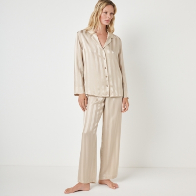 Silk Jacquard Stripe Pajama Set