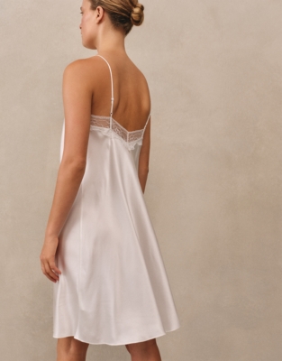 Silk Lace Square Neck Cami Nightdress