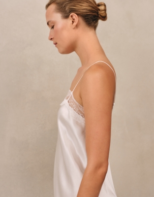 Silk Lace Square Neck Cami Nightdress