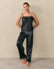Silk Lace Square Neck Cami Pyjama Set