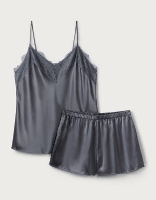 Silk Lace-Trim Cami & Shorts Pyjama Set | Nightwear & Robes Sale | The ...