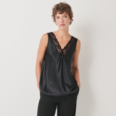 Silk Lace Trim Cami
