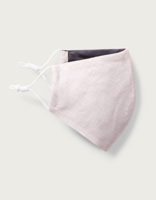 Silk Lined Linen Face Mask Accessories The White Company UK