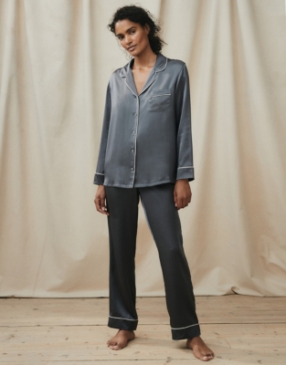 Silk Piped Pyjama Set | Nightwear & Robes Sale | The White Company UK