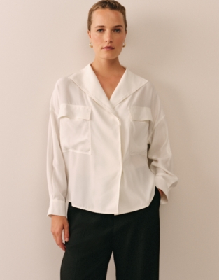 Silk Pocket Detail Shirt