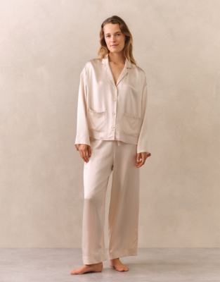 Silk Pocket Drop Shoulder Pyjama Set
