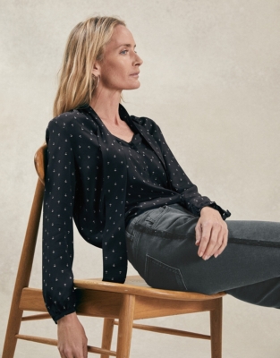 Silk Print Tie Blouse Clothing Sale The White Company UK