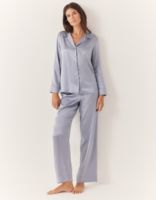 White company silk pajamas sale