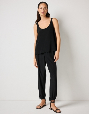 Silk Relaxed Vest - Black