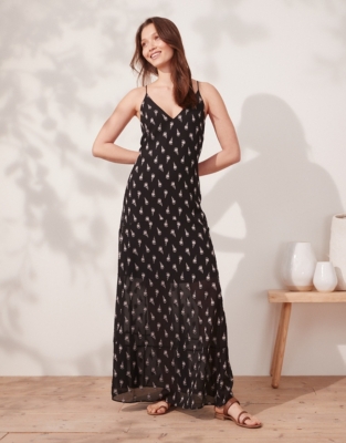 white strappy jacquard shift dress