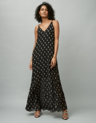 white strappy jacquard shift dress
