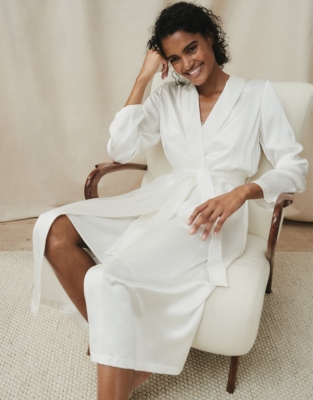 Waffle dressing gown white cheap company