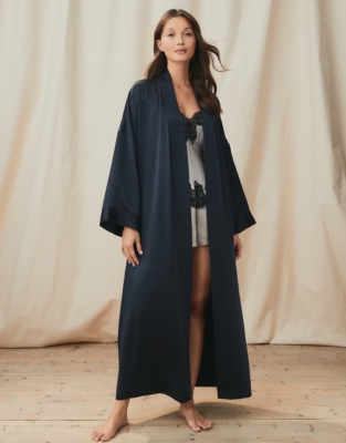 Silk robe women's on sale long