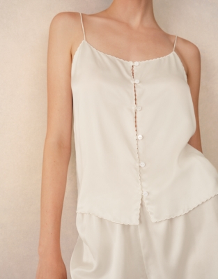 Silk Scalloped Edge Short Pyjama Set