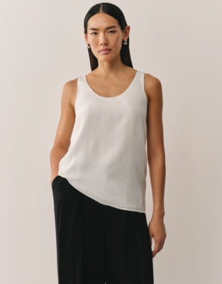 Silk Scoop Neck Cami Top