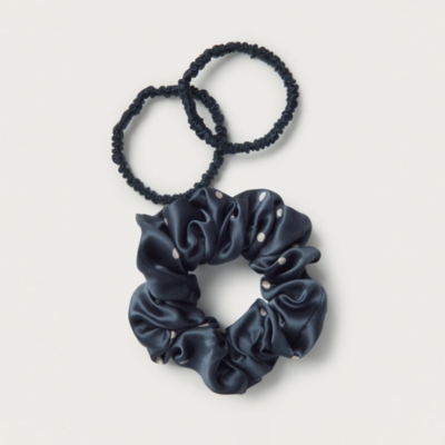 Silk Spot Scrunchies – Set of 3