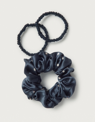 Silk Spot Scrunchies – Set of 3