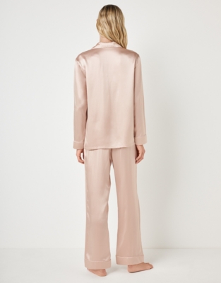 Silk Stripe Piped Pyjama Set