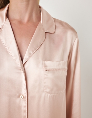 Silk Stripe Piped Pyjama Set
